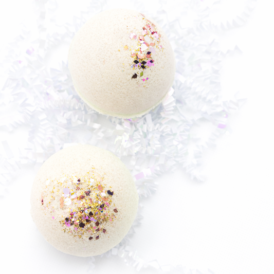 3 Green and Rose Clay Bath Bombs